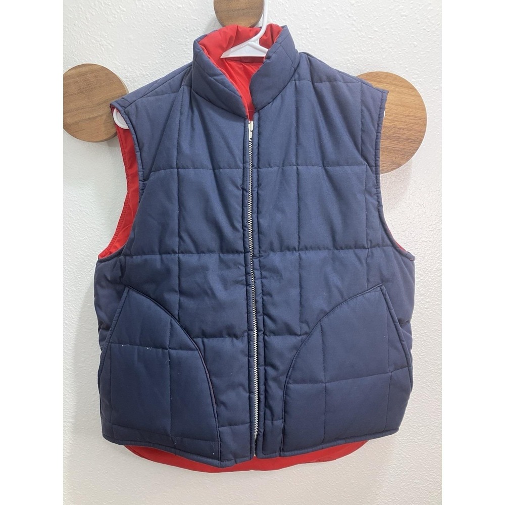 Vintage Golden Fleece USA‎ Made Reversible Navy to Red Nylon  Vest Men's M 42-43